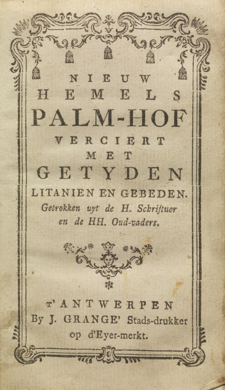 Gebedenboek met zilverbeslag <i>Nieuw hemels palm-hof</i>