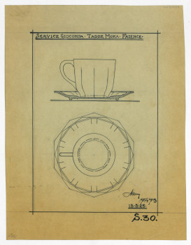P2004/1/1729 - Design for mocha cup with saucer <i>Gioconda</i>