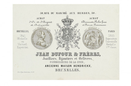 Adreskaart Jean Dufour & Frères (Brussel)