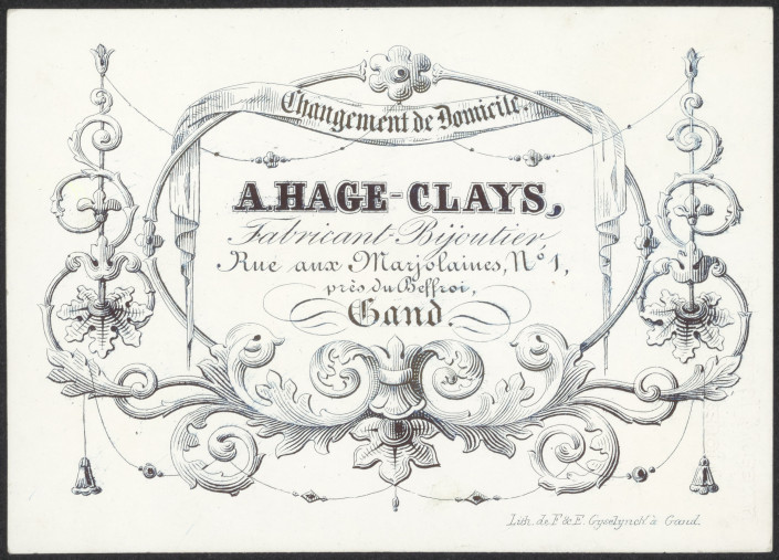 Adreskaart A. Hage-Clays (Gent)