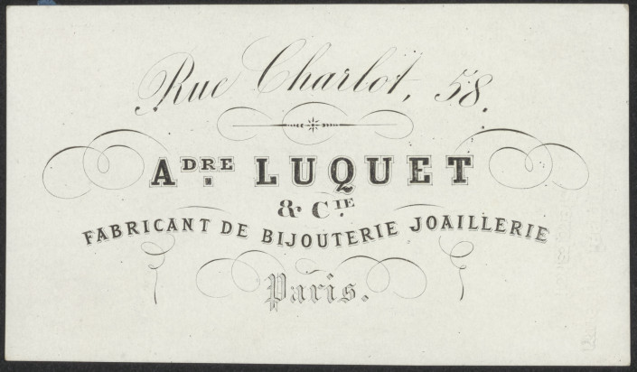 Adreskaart André Luquet & Cie (Parijs)